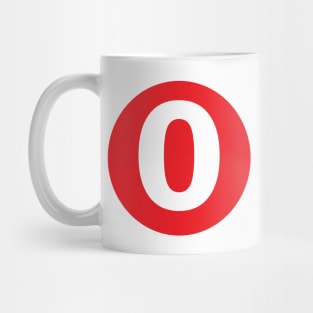 Number 0 Big Red Dot Letters & Numbers Mug